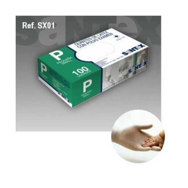 Guante Latex 100 Unidades Talla XP SX01 [LOTE DE 6 Unidades] SANTEX