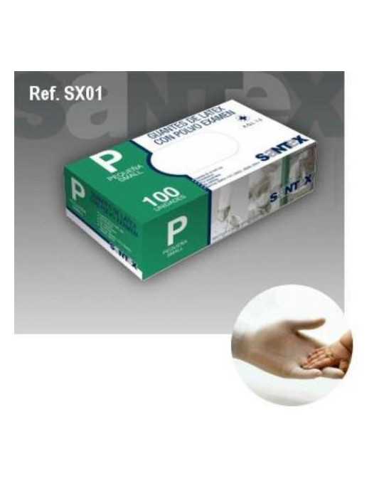 Guante Latex 100 Unidades Talla P SX01 [LOTE DE 6 Unidades] SANTEX