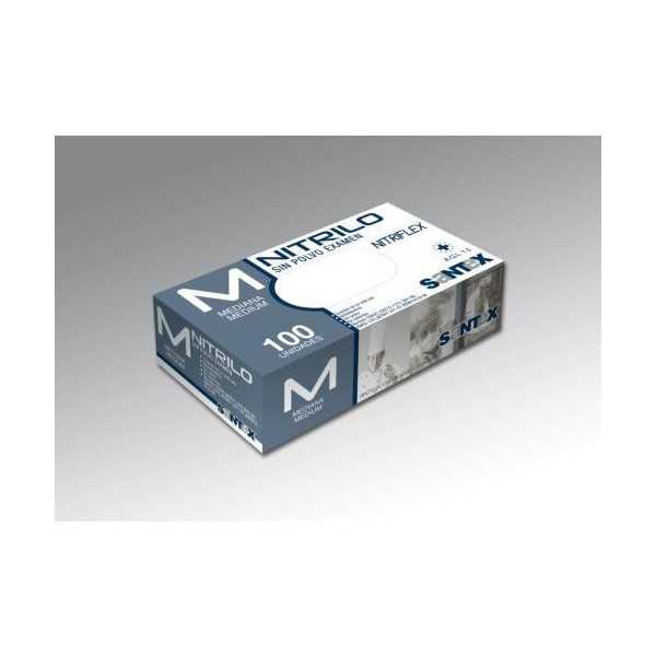 Guante Nitriflex Azul sin Polvo 100 Ud Talla M GD20BC [LOTE DE 6 Unidades] SANTEX
