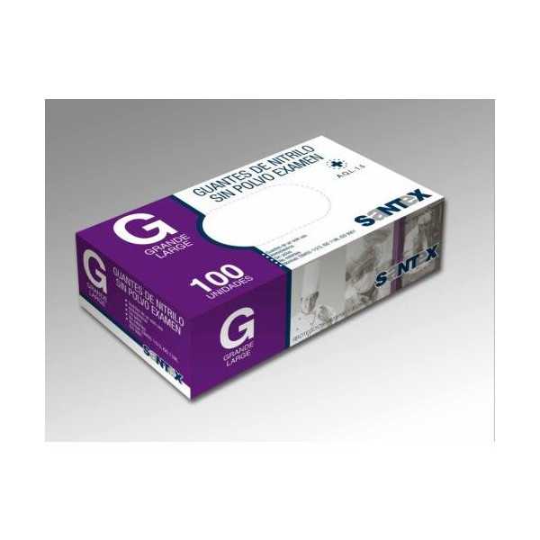 Guante Nitrilo Azul sin Polvo 100 Ud T/P GD21BB [LOTE DE 6 Unidades] SANTEX