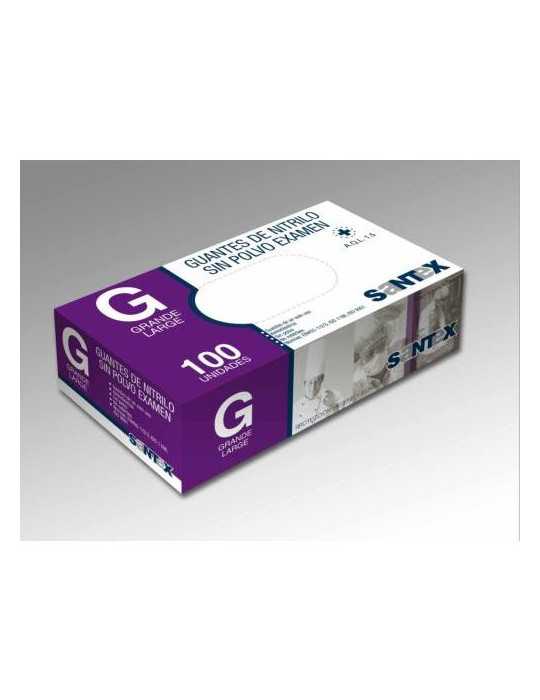 Guante Nitrilo Azul sin Polvo 100 Ud T/P GD21BB [LOTE DE 6 Unidades] SANTEX