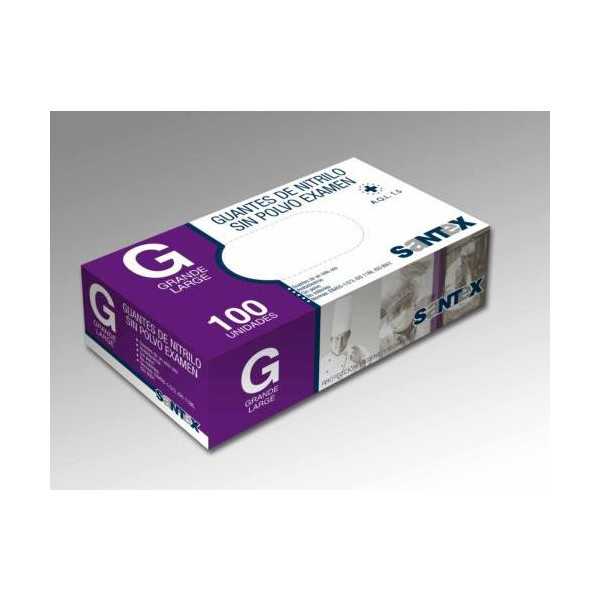 Guante Nitrilo Azul sin Polvo 100 Ud T/G GD21BD [LOTE DE 6 Unidades] SANTEX