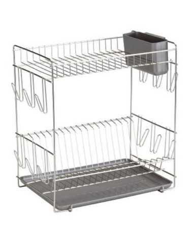 Escurreplatos Grande Inoxidable Gris 90980 SAUVIC