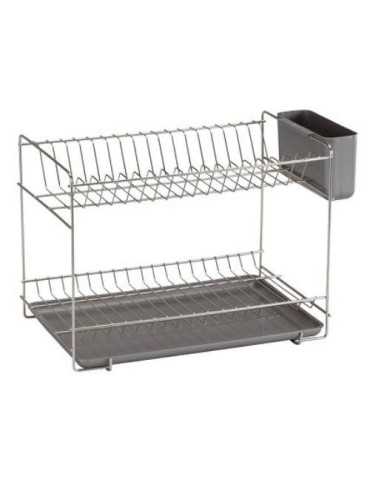 Escurreplatos Pequeño Inoxidable Gris 90985 SAUVIC