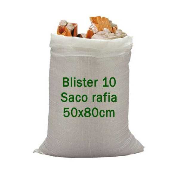 Saco Rafia 50X80 Blanco Blister 10 Uds 700120 [LOTE DE 6 Unidades] SEINEC