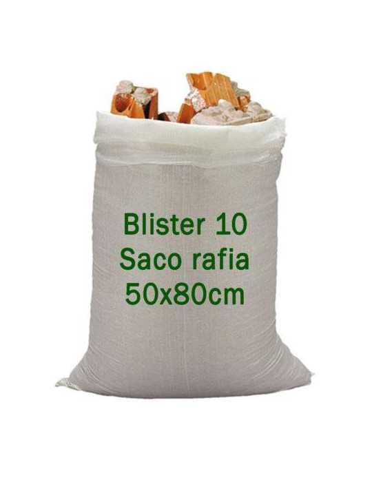 Saco Rafia 50X80 Blanco Blister 10 Uds 700120 [LOTE DE 6 Unidades] SEINEC