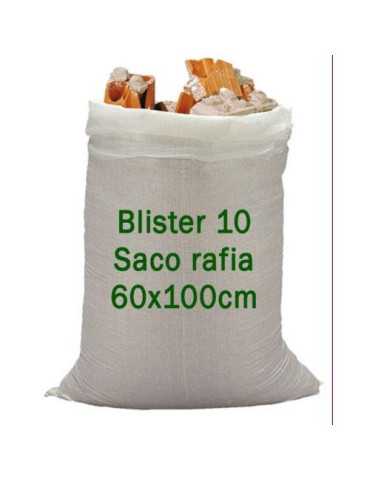 Saco Rafia 60X100 Blanco Blister 10 Uds 700121 [LOTE DE 4 Unidades] SEINEC