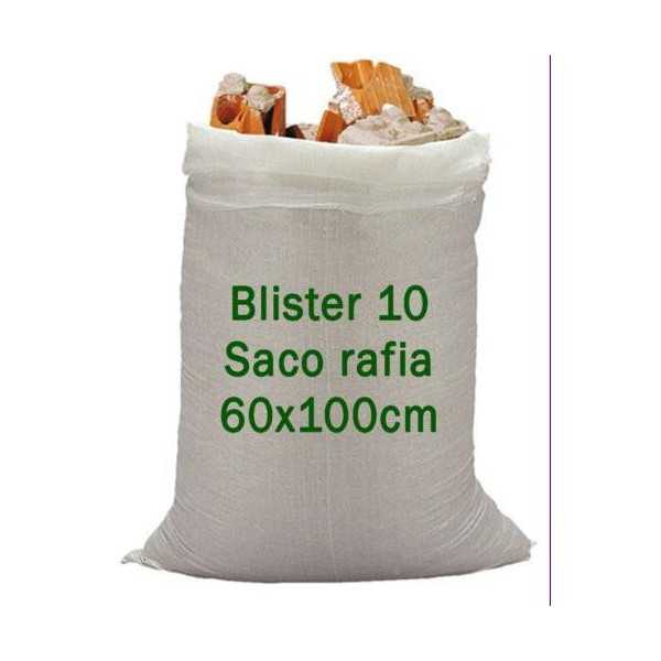 Saco Rafia 60X100 Blanco Blister 10 Uds 700121 [LOTE DE 4 Unidades] SEINEC