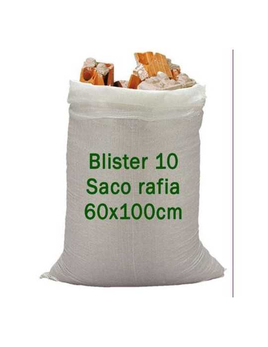 Saco Rafia 60X100 Blanco Blister 10 Uds 700121 [LOTE DE 4 Unidades] SEINEC