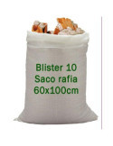 Saco Rafia 60X100 Blanco Blister 10 Uds 700121 [LOTE DE 4 Unidades] SEINEC