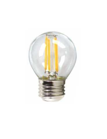LED ECO Filamento Transparente Esférica 4W E14 3000K [LOTE DE 10 Unidades] SILVER SANZ