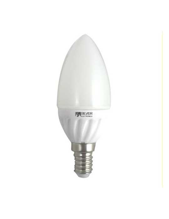 LED Ceramic Vela E14 3000K 5 W 970214 [LOTE DE 10 Unidades] SILVER SANZ