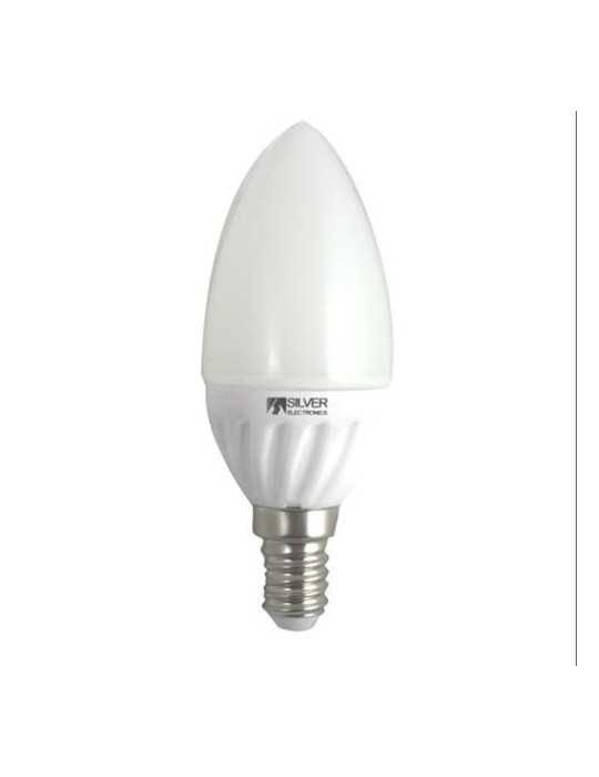 LED Ceramic Vela E14 5000K 5 W 971214 [LOTE DE 10 Unidades] SILVER SANZ