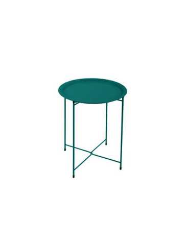 Mesa Auxiliar Plegab. acero Ø46CM. CORDELIA Turquesa [LOTE DE 2 Unidades] SIMON