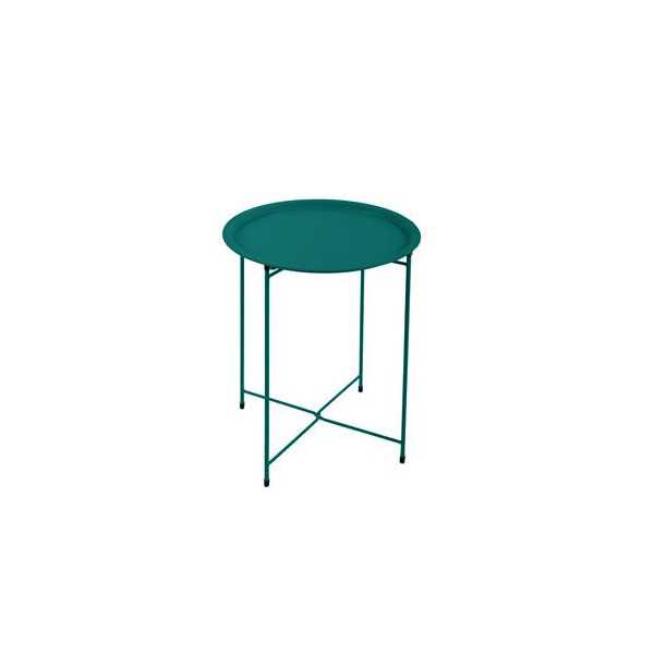 Mesa Auxiliar Plegab. acero Ø46CM. CORDELIA Turquesa [LOTE DE 2 Unidades] SIMON