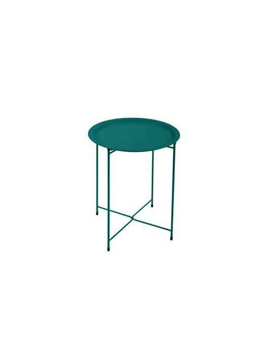 Mesa Auxiliar Plegab. acero Ø46CM. CORDELIA Turquesa [LOTE DE 2 Unidades] SIMON