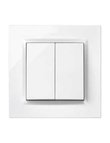 Doble Conmutador Blanco. Serie 10 F1090397030 [LOTE DE 4 Unidades] SIMON BRICO