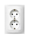 Doble Base Enchufe con TT Blanco. Ser 10 F1091459030 [LOTE DE 4 Unidades] SIMON BRICO