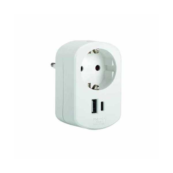 Adaptador Combi USB a + C [LOTE DE 2 Unidades] SIMON BRICO