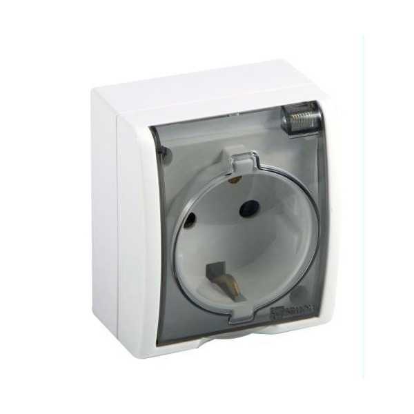 Base Enchufe Blanco Aquarius Estanco FAQ43130 [LOTE DE 4 Unidades] SIMON BRICO
