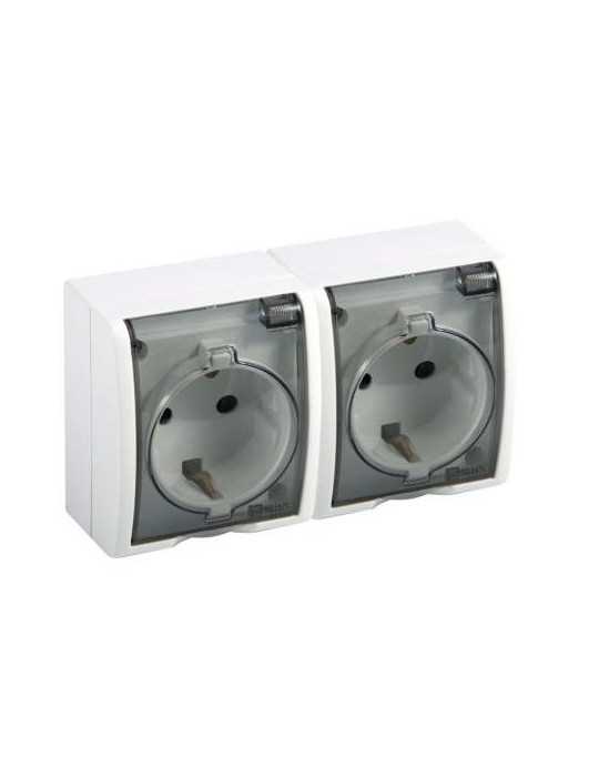 Base Enchufe Doble Blanco Aquarius Estanco FAQ45930 [LOTE DE 2 Unidades] SIMON BRICO