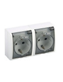 Base Enchufe Doble Blanco Aquarius Estanco FAQ45930 [LOTE DE 2 Unidades] SIMON BRICO