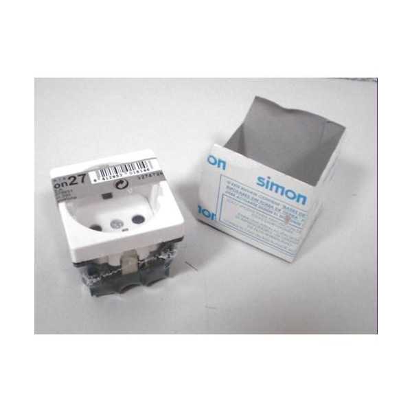 Base Enchufe 2 Puntos+toma Tierra Blanco G2747265 [LOTE DE 6 Unidades] SIMON BRICO