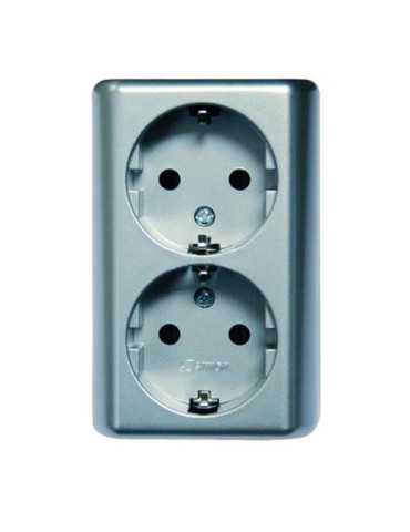 Doble Base Monobloc Superficie Aluminio MS540405 [LOTE DE 2 Unidades] SIMON BRICO