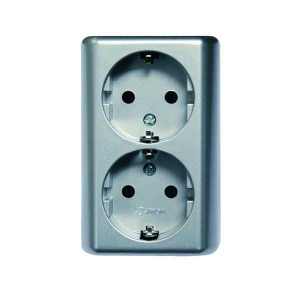 Doble Base Monobloc Superficie Aluminio MS540405 [LOTE DE 2 Unidades] SIMON BRICO