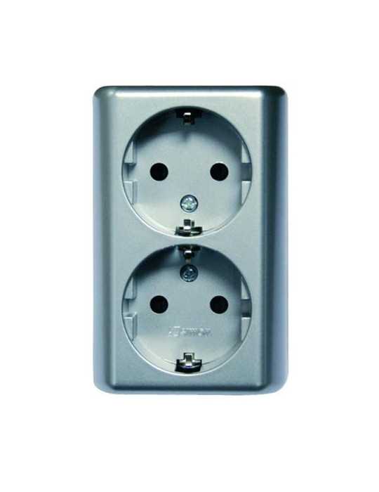Doble Base Monobloc Superficie Aluminio MS540405 [LOTE DE 2 Unidades] SIMON BRICO