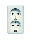 Doble Base Monobloc Superficie Blanco MS540306 [LOTE DE 2 Unidades] SIMON BRICO