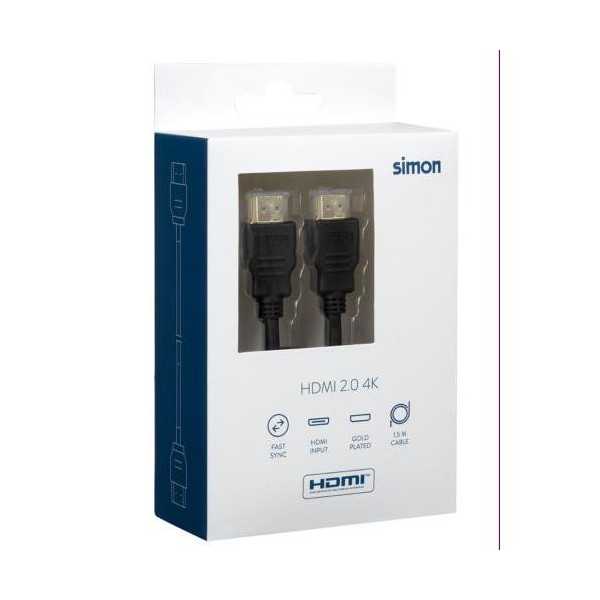 Cable Hdmi 2.0 4K MU222215 [LOTE DE 4 Unidades] SIMON BRICO
