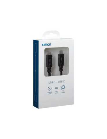 Cable USB 3.1 C - USB C Negro 1M MU143201 [LOTE DE 2 Unidades] SIMON BRICO