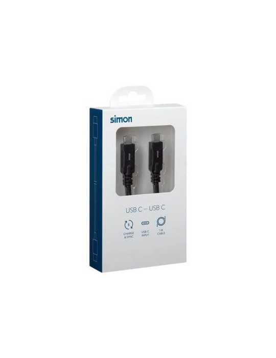 Cable USB 3.1 C - USB C Negro 1M MU143201 [LOTE DE 2 Unidades] SIMON BRICO