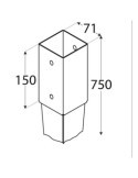 Anclaje Punta para Postes 7X7 cm 71X750X150 mm [LOTE DE 4 Unidades] DOMAX