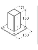 Anclaje Plano para Postes 7X7 cm 71X150X150 mm [LOTE DE 6 Unidades] DOMAX