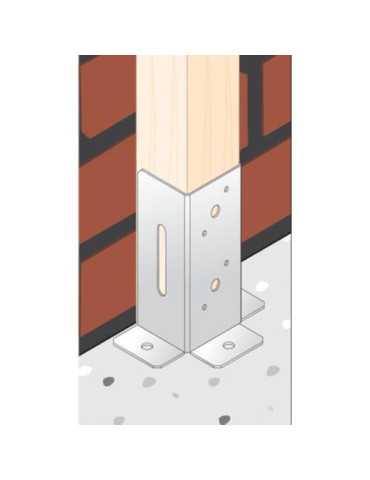 Anclaje Plano para Postes 70X70MM 4852 [LOTE DE 6 Unidades] DOMAX