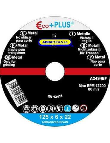 Disco Desbaste Acero 125X6X22.23MM A24S [LOTE DE 26 Unidades] ECO+PLUS
