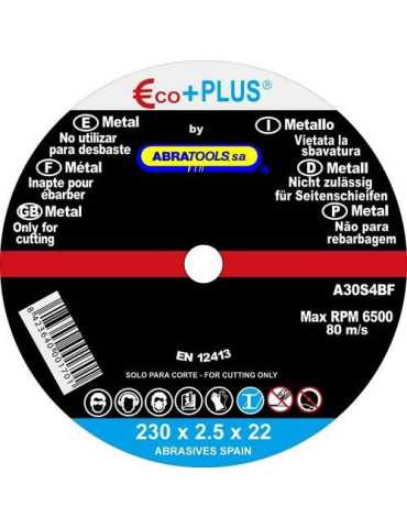 Disco Corte Acero 230X2.5X22.23MM A30S [LOTE DE 18 Unidades] ECO+PLUS