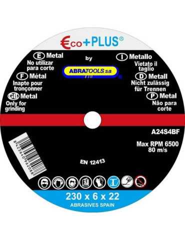 Disco Desbaste Acero 230X6X22.23MM A24S [LOTE DE 10 Unidades] ECO+PLUS
