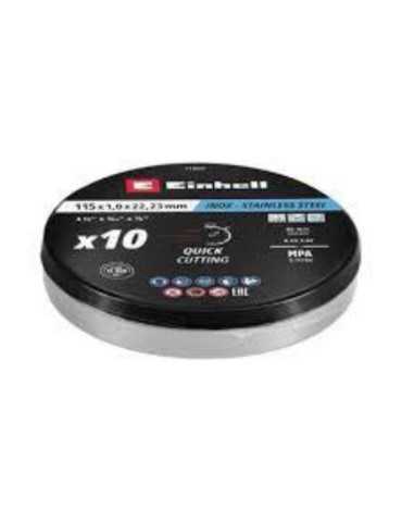 Lata de 10 Discos Corte Inoxidable 115X1MM 711525 [LOTE DE 6 Unidades] EINHELL