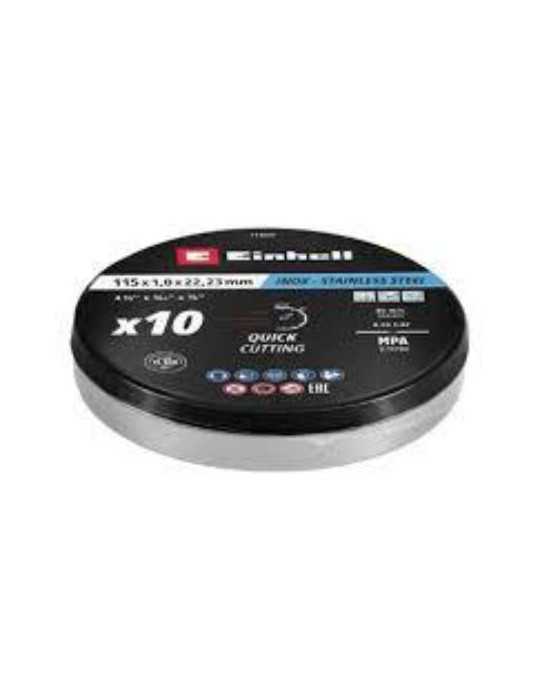Lata de 10 Discos Corte Inoxidable 115X1MM 711525 [LOTE DE 6 Unidades] EINHELL