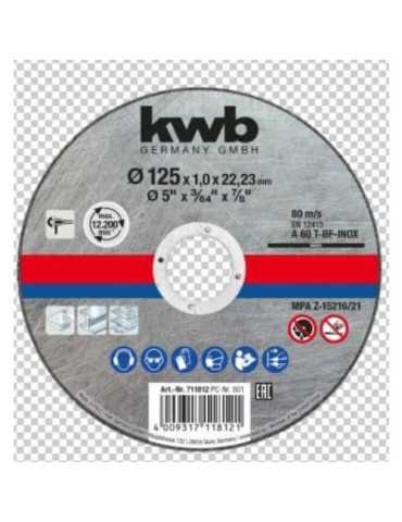Disco Corte Inoxidable/Metal 125X1MM KWB [LOTE DE 50 Unidades] EINHELL