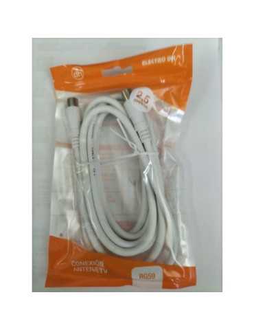 Conexión Antena TV-Sat Cable RG59 2.5M [LOTE DE 14 Unidades] ELECTRO DH