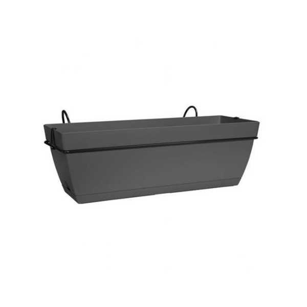 Maceta Paris Balcony Trough Set 50CM Anthracite [LOTE DE 2 Unidades] ELHO