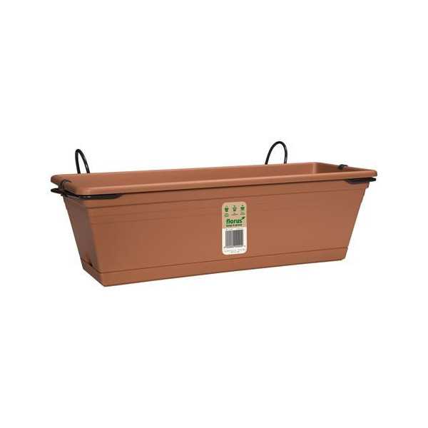 Set Maceta Balcon Mediterran Terracota 60CM [LOTE DE 2 Unidades] ELHO