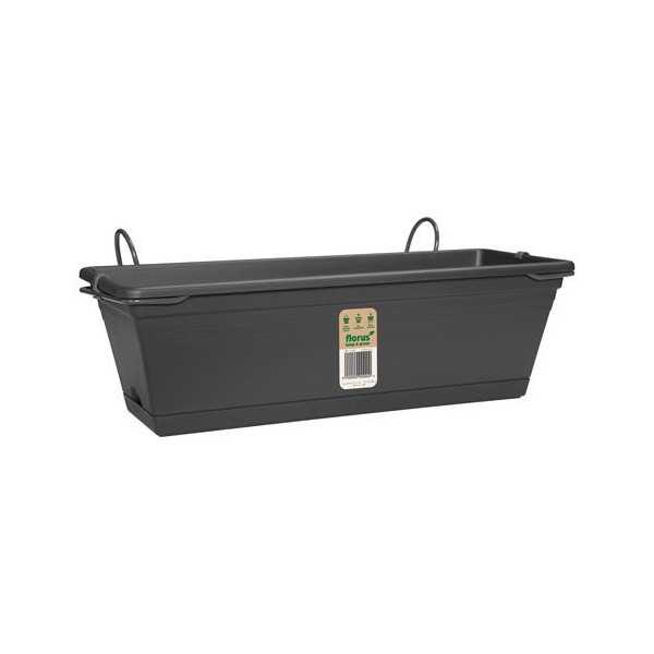 Set Maceta Balcon Mediterran Antracita 60CM [LOTE DE 2 Unidades] ELHO