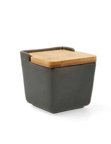 Salero Cerámico 12X12CM Tu y Yo Quid Gris [LOTE DE 4 Unidades] ENERIZ