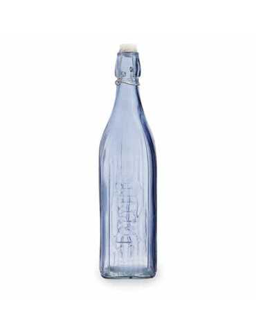 Botella Vidrio Gaseosa Cuadrad 1L Azul Viba [LOTE DE 10 Unidades] ENERIZ