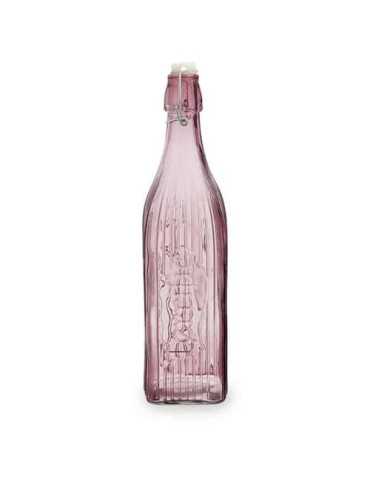 Botella Vidrio Gaseosa 1L Cuadrada Rosa Viba [LOTE DE 10 Unidades] ENERIZ